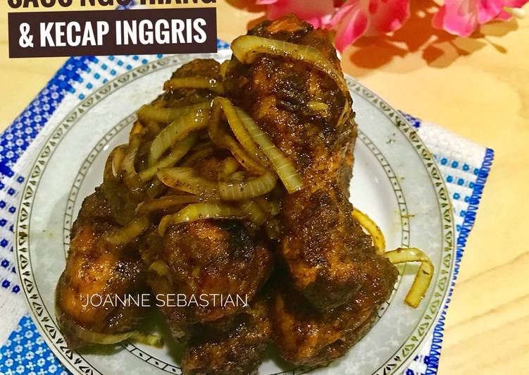 resep makanan Ayam Goreng Saus Ngo Hiang & Kecap Inggris