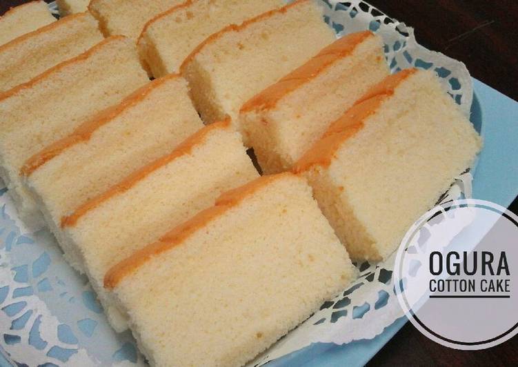 bahan dan cara membuat Ogura Cotton Cake (OCC Vanilla)