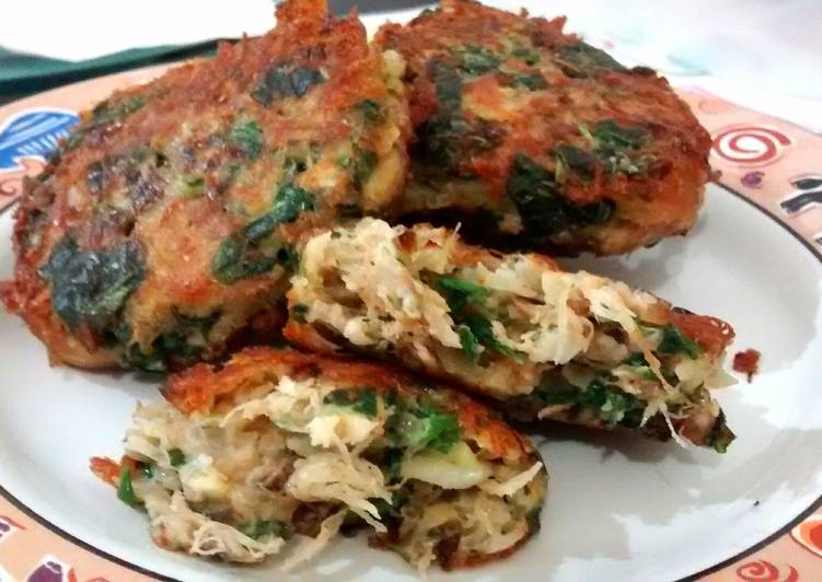 resep makanan Chicken Patties (versi ayam suwir dan bayam)