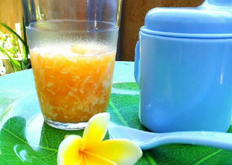 resep masakan MP Asi 9m+ #Jus Jeruk Manis dgn kelapa muda serut imitasi#