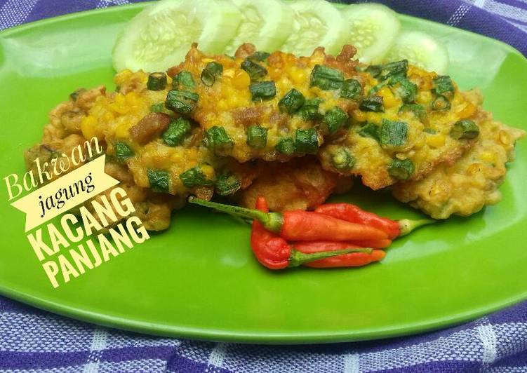 resep masakan Bakwan jagung kacang panjang (#pr_kacangpanjang)