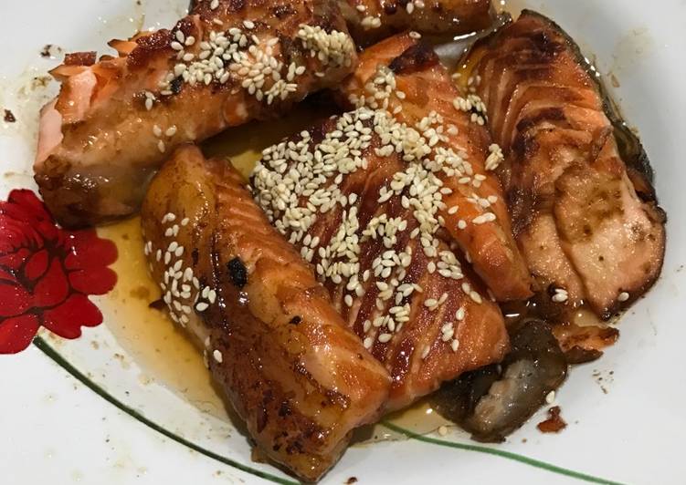 cara membuat Salmon saus teriyaki