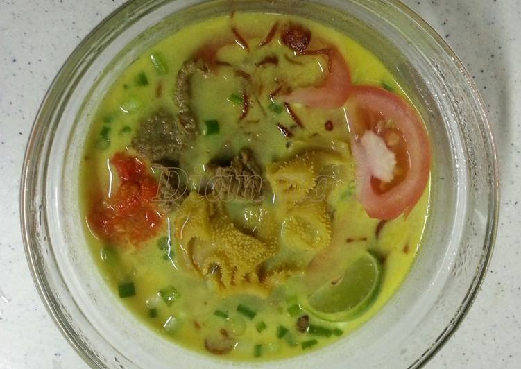 resep makanan Soto babat+daging & santan