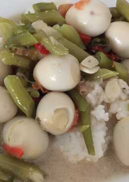 Tumis santan buncis telur puyuh