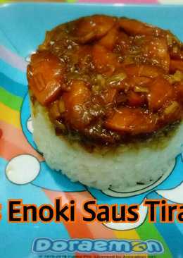 Nasi dengan Sosis Enoki Saus Tiram (toddler meal)