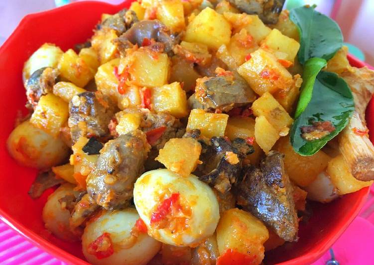 Resep Sambal goreng kentang hati daan telur puyuh