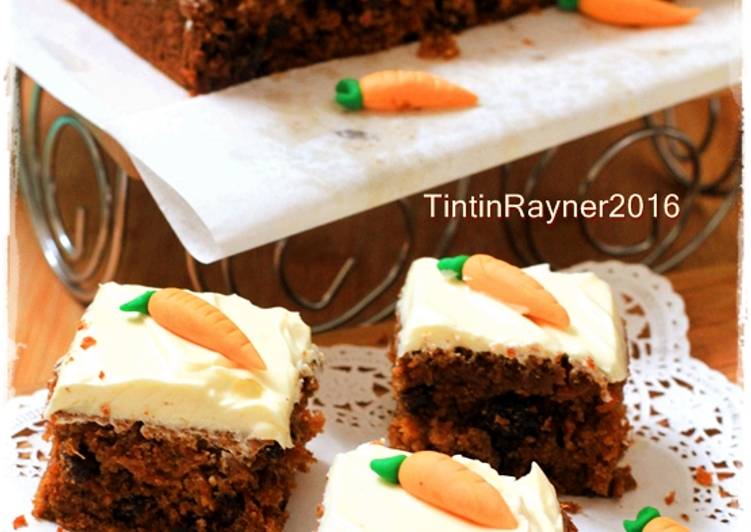 gambar untuk cara membuat Carrot Cake Palm Sugar enakkkkk with Creamcheese Frosting Kocok all in one