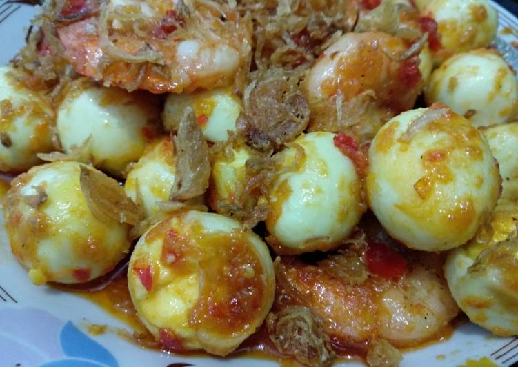 Resep Udang Balado Telur Puyuh