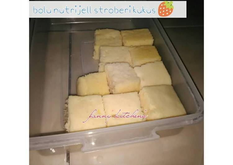 cara membuat Bolu nutrijell kukus rasa stroberi ???????