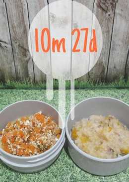 Bubur Beras Putih + Beras Merah + Kabocha with Creamy Sup Daging SapiÂ MPASI 10m27d