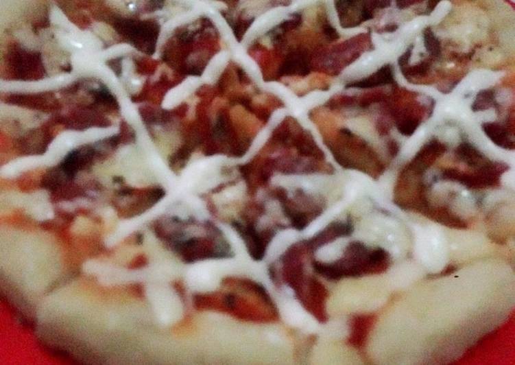 gambar untuk cara membuat Pizza magic com homemade