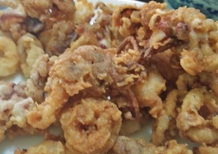 bahan dan cara membuat Cumi goreng crispy pedas endolicius