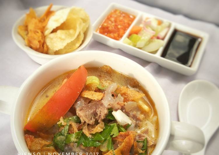 resep lengkap untuk Soto betawi