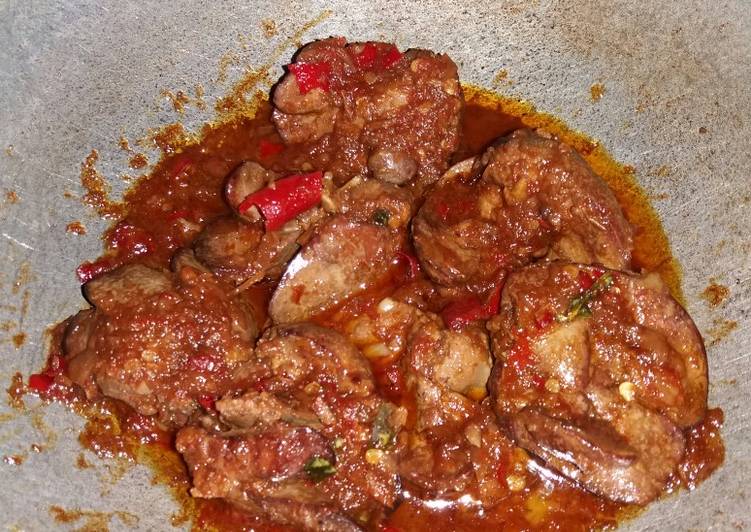 resep lengkap untuk Hati Ayam Bumbu Pedas