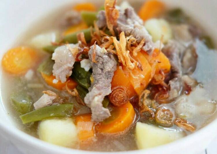 resep lengkap untuk Sop Daging menu Bumil