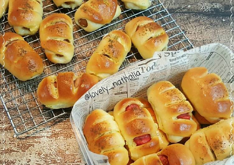 resep masakan Mini Sausage Bread/roti unyil isi sosis a.k.a Killer Soft Bread