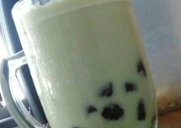 resep Green tea latte bubble