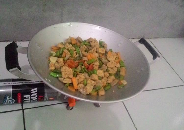 resep makanan Tumis Tempe Buncis Wortel With Bakso Extra Pedas