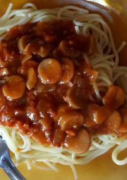 Saos spageti sosis kornet