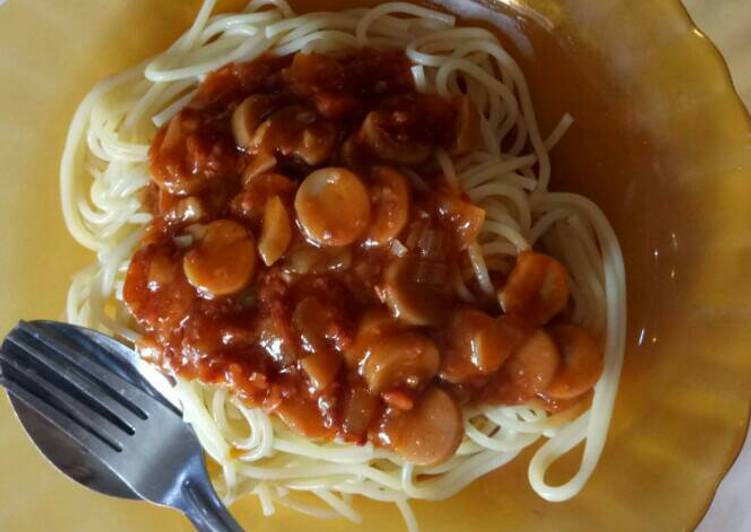 gambar untuk resep Saos spageti sosis kornet