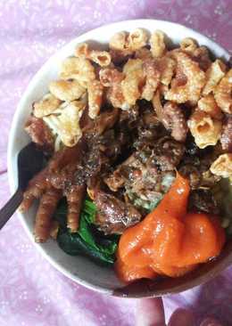 mie ayam ceker tabur makroni