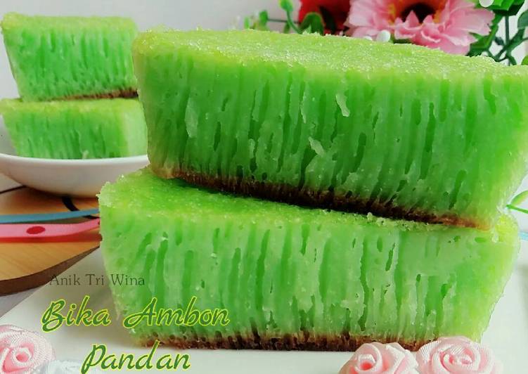 Resep Bika Ambon Pandan Ekonomis (tanpa cetakan) By Anik wina