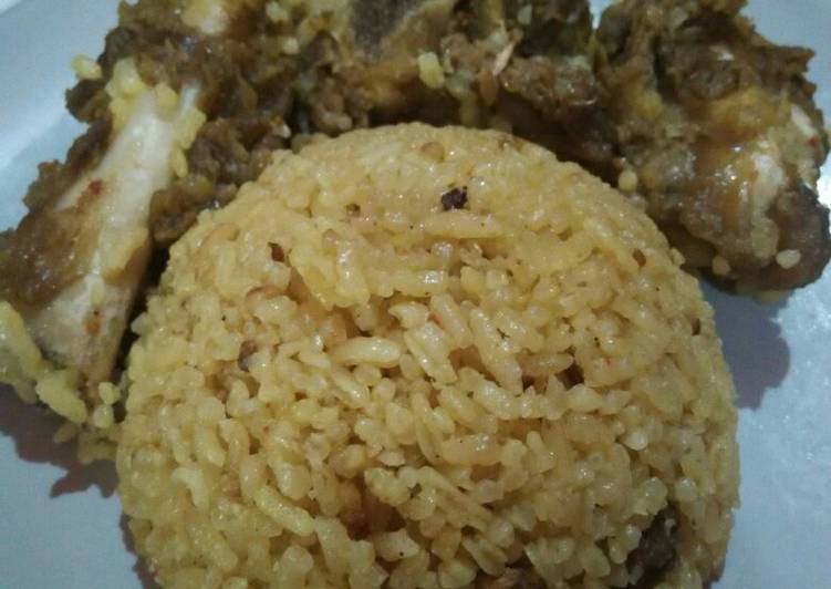 Nasi kebuli kambing rice cooker