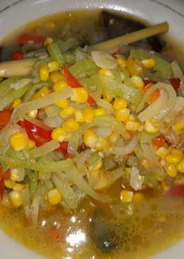 Tumis labuh siam + jagung manis