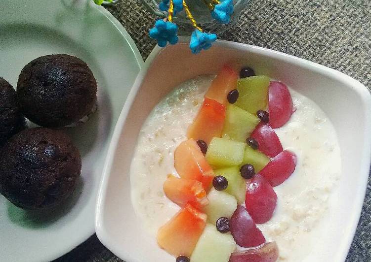 cara membuat Bubur Oat mix Fruit?????????? (Sarapan-Hari4)