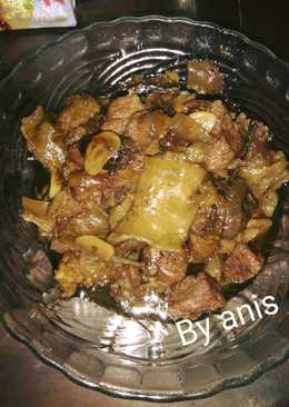 Oseng-oseng tetelan sapi saos teriyaki