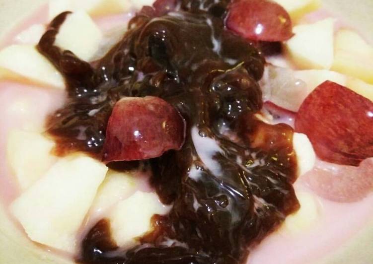 resep lengkap untuk Es lautan cinta caramel