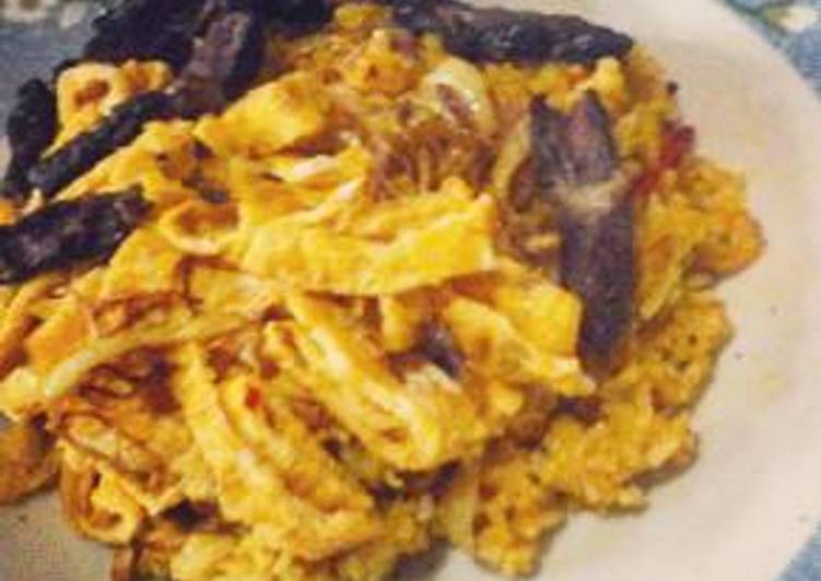 resep lengkap untuk Nasi Goreng Kuning Partel (Paru Telor)