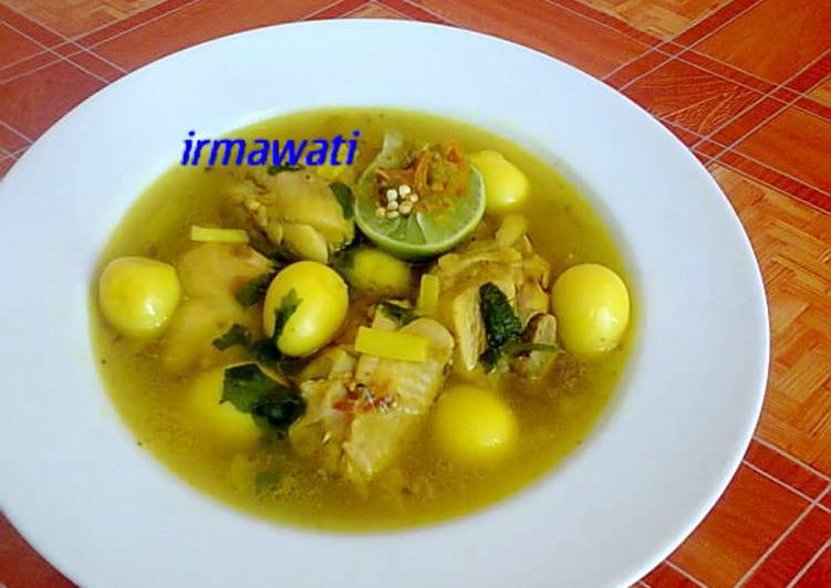 gambar untuk resep makanan Kuah Soto Ayam dan Telur Puyuh