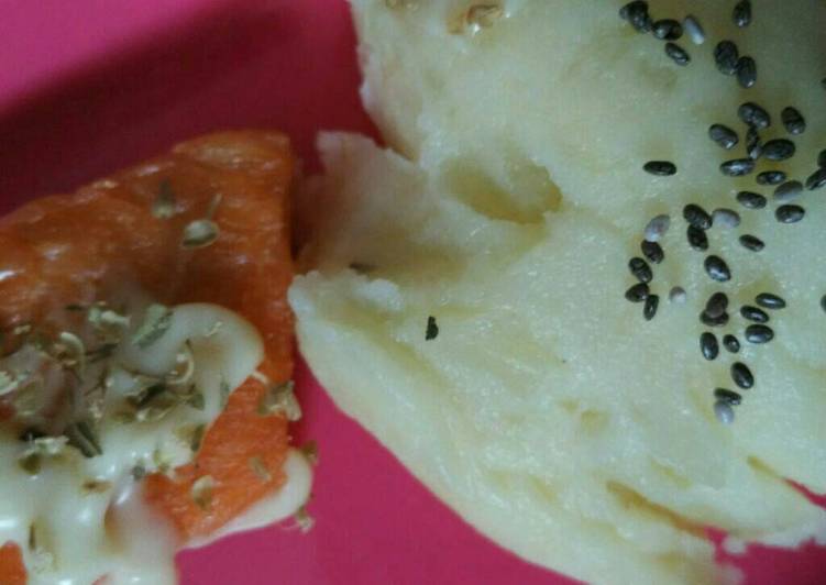 resep lengkap untuk Special mashed potato with grilled salmon (mpasi 8/9bln)