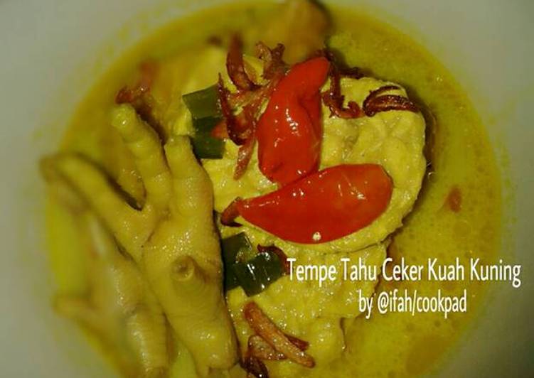 resep masakan Tempe Tahu Ceker Kuah Kuning