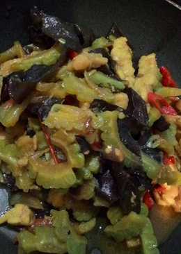 Tumis pare jamur kuping dan tempe super simpel