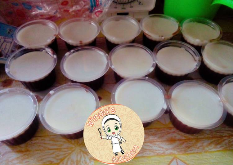 resep Puding coklat with vla homemade