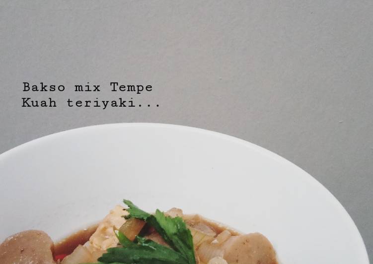 gambar untuk resep makanan Bakso mix Tempe Kuah Teriyaki