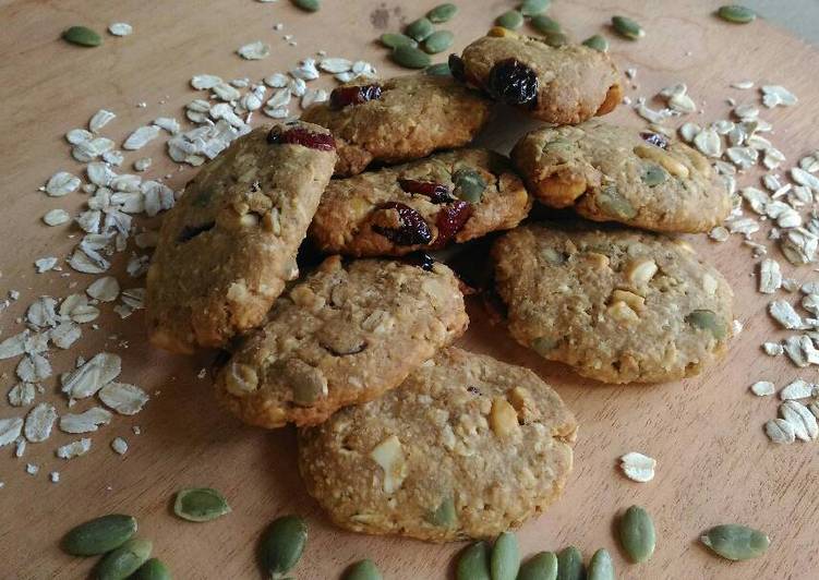 bahan dan cara membuat Rolled Oat Cookies Sehat