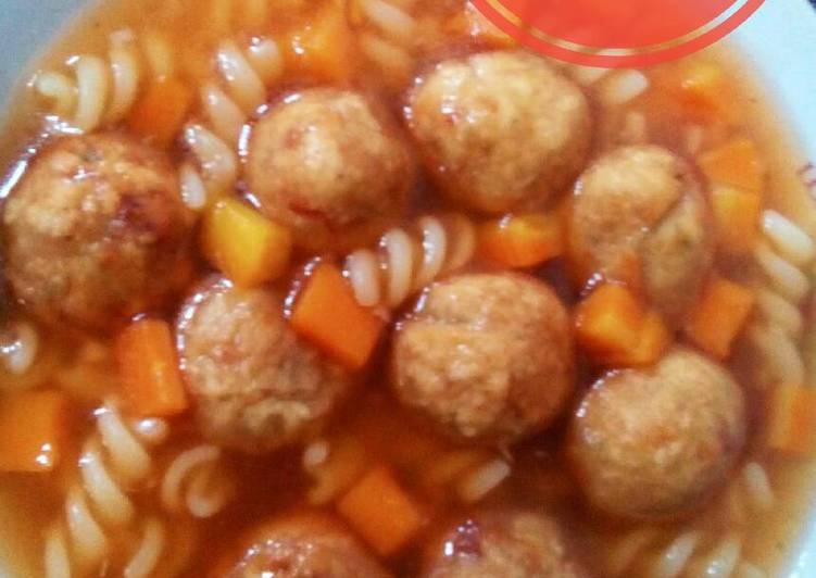 resep lengkap untuk Sup Makaroni Baso goreng #kitaberbagi