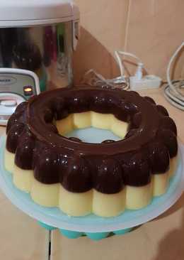 Puding cokelat lapis mentega