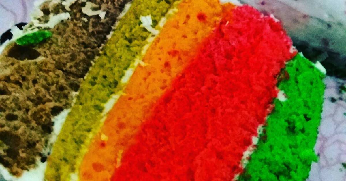  Resep  Rainbow cake kukus  mini lembut banget untuk  pemula  