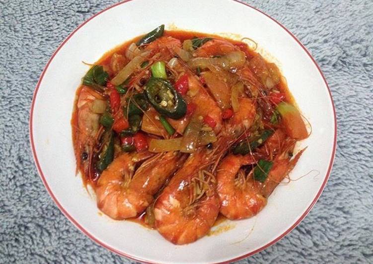 cara membuat Udang Saus Padang