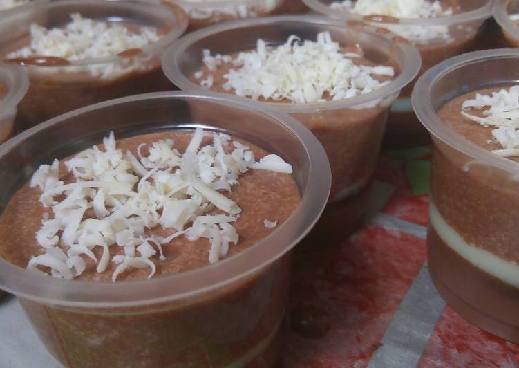 cara membuat Pudding Coklat Oreo