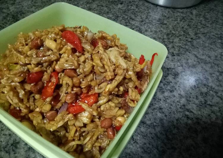 resep lengkap untuk Kering tempe kacang teri