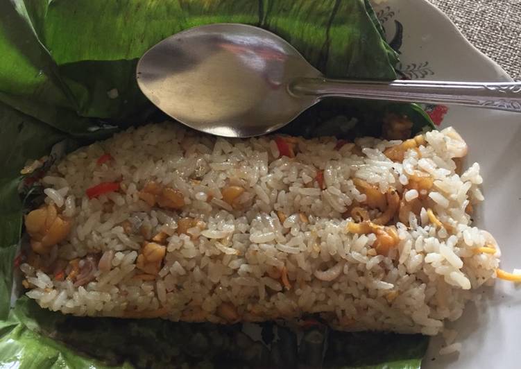 resep lengkap untuk Nasi bakar teri simple