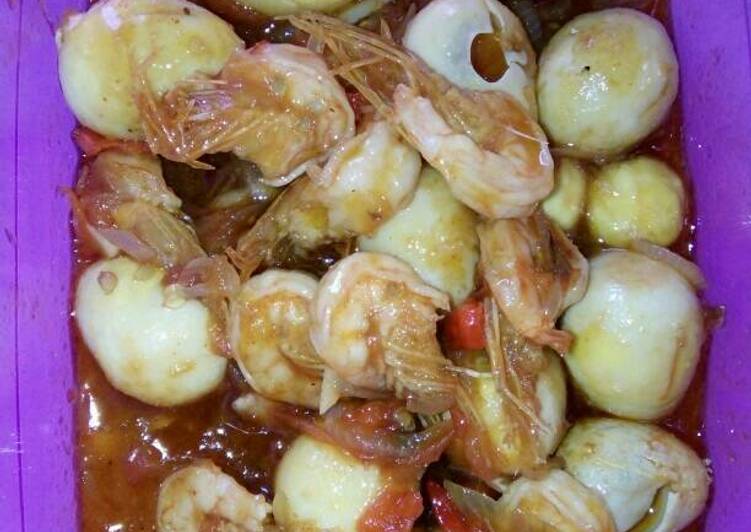 cara membuat Udang Asam Manis Pedas