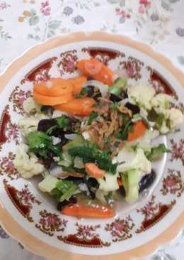 Tumis bunga lobak jamur kuping