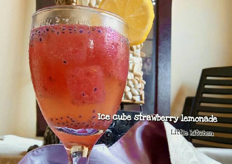 resep masakan Ice cube strawberry lemonade