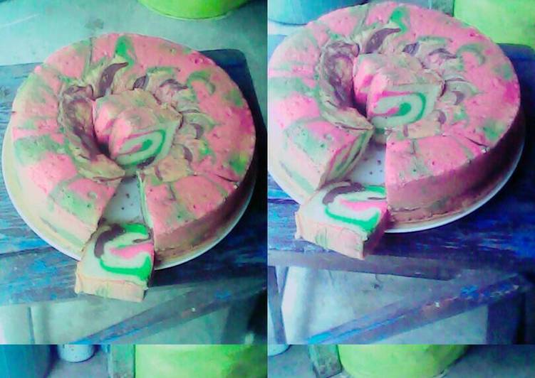 bahan dan cara membuat Loly Cake Aka marmer cake